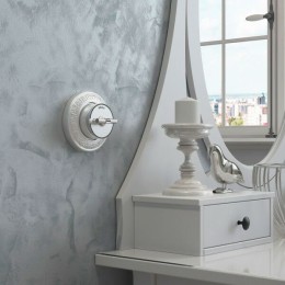 W5812054 Переключатель одноклавишный (серебро матовый/хром) Vintage Werkel a055916