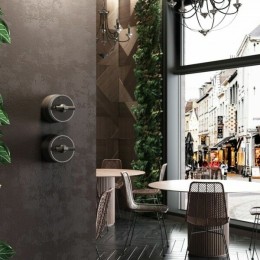 W5822052 Выключатель на 4 положения двухклавишный (мокко матовый/хром) Vintage Werkel a058779