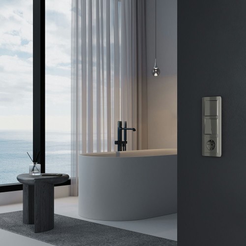 W1123044 Перекрестный выключатель двухклавишный (графит акрил) Werkel a064097