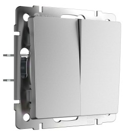 W1123065 Перекрестный выключатель двухклавишный (серебряный матовый) Werkel a064030