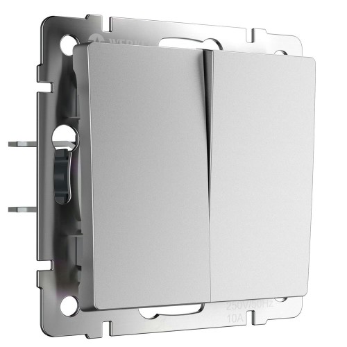 W1123065 Перекрестный выключатель двухклавишный (серебряный матовый) Werkel a064030