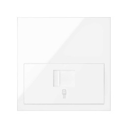 Кит на 1 пост, фронт: накладка на 1 розетку RJ45 белый глянец Simon 100, 10020106-130