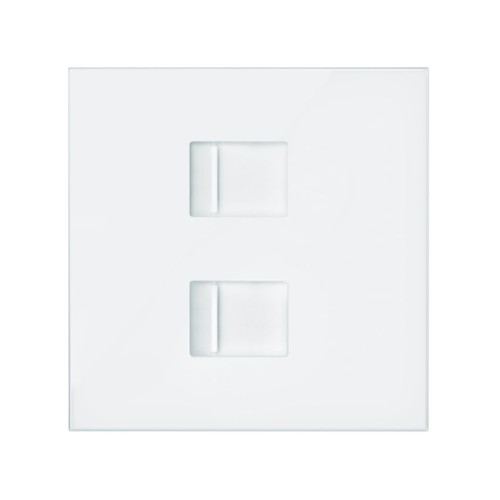 Накладка розетки 2xRJ45 белый матовый Simon 100, 10000006-230