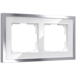 W0022850 Рамка на 2 поста Baguette (белый/серебро) Werkel a060231
