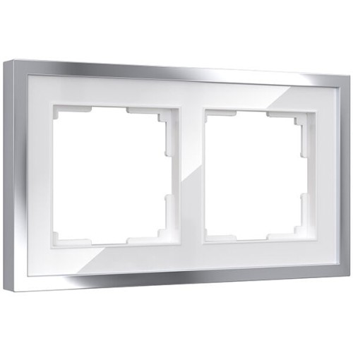 W0022850 Рамка на 2 поста Baguette (белый/серебро) Werkel a060231