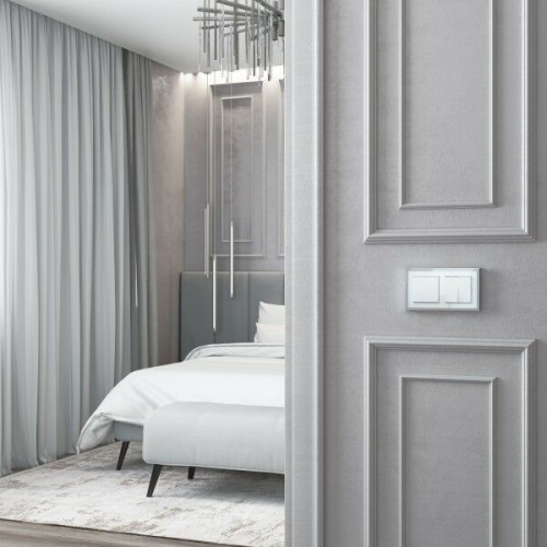 W0022850 Рамка на 2 поста Baguette (белый/серебро) Werkel a060231