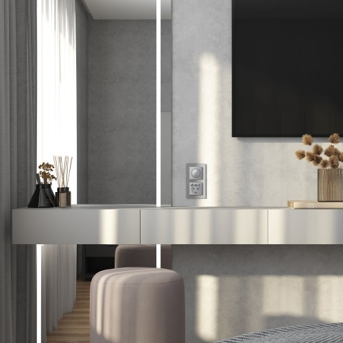 Рамка на 2 поста Senso (серебряный, стекло soft-touch) Werkel W0023106 a064569