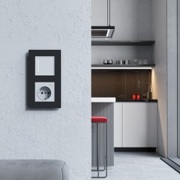 Рамка на 2 поста Slab (черный матовый) Werkel a062800 W0022908