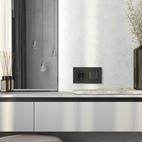 Рамка на 2 поста Slab (черный матовый) Werkel a062800 W0022908