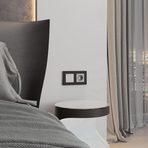 Рамка на 2 поста Slab (черный матовый) Werkel a062800 W0022908