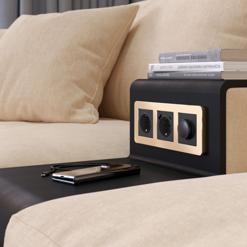 W0032611 Рамка на 3 поста (шампань) Platinum Werkel a059217