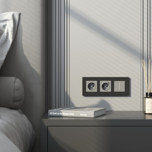 Рамка на 3 поста Slab (черный матовый) Werkel a062801 W0032908