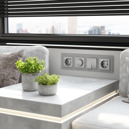 Рамка на 4 поста Senso (серебряный, стекло soft-touch) Werkel W0043106 a064571