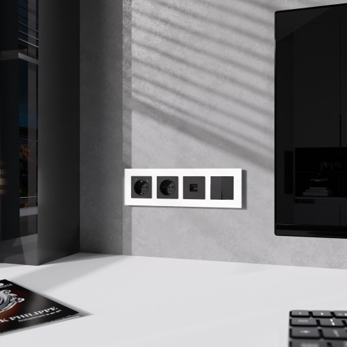 Рамка на 4 поста Slab (белый матовый) Werkel a062797 W0042961