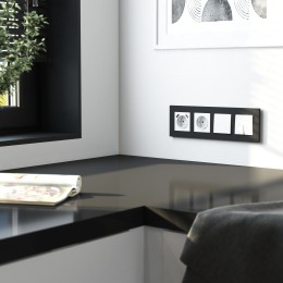 Рамка на 4 поста Slab (черный матовый) Werkel a062802 W0042908