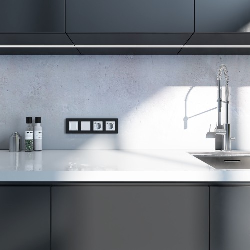 Рамка на 4 поста Slab (черный матовый) Werkel a062802 W0042908