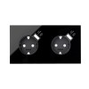 Кит на 2 поста, фронт: накладка на 2 розетки Schuko с з/у USB SC черный глянец Simon 100, 10020211-138