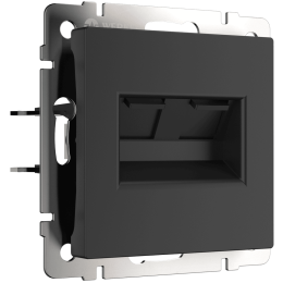 W1182208 Розетка двойная Ethernet RJ-45 (черный матовый) Antik Werkel a051616