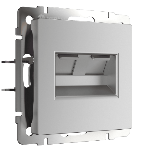 W1181106 Розетка двойная Ethernet RJ-45  (серебряный) Antik Werkel a051523