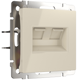 W1181103 Розетка двойная Ethernet RJ-45  (слоновая кость) Antik Werkel a051489