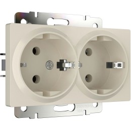 W1172062 Розетка двойная с заземлением (айвори матовый) Werkel a062427