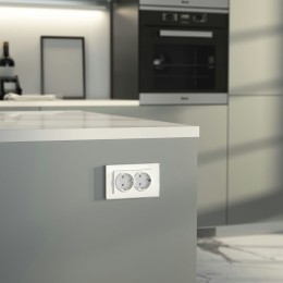 W1172061 Розетка двойная с заземлением (белый матовый) Werkel a062410