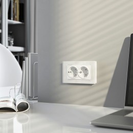 W1172061 Розетка двойная с заземлением (белый матовый) Werkel a062410