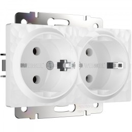 W1272001 Розетка двойная с заземлением (белый) Hammer Werkel a052019