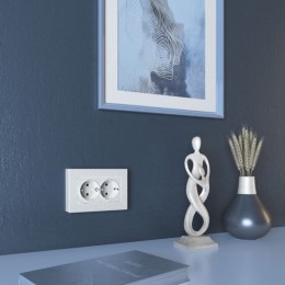 W1272001 Розетка двойная с заземлением (белый) Hammer Werkel a052019