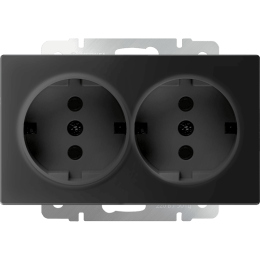 W1172008 Розетка двойная с заземлением (черный матовый) Antik Werkel a051623