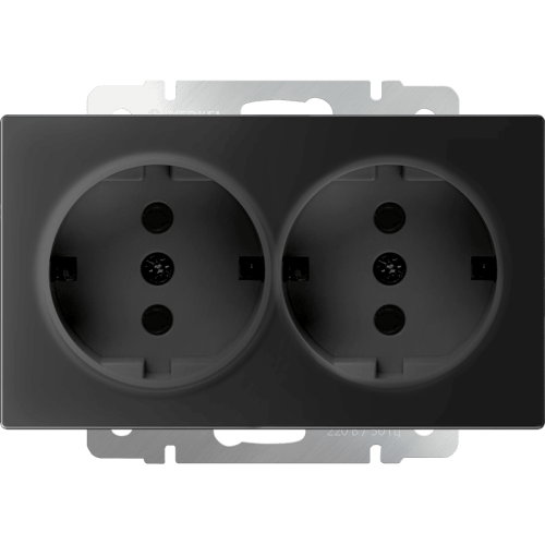 W1172008 Розетка двойная с заземлением (черный матовый) Antik Werkel a051623