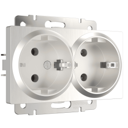 W1172013 Розетка двойная с заземлением (перламутровый рифленый) Antik Werkel a051175