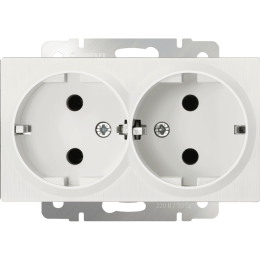 W1172013 Розетка двойная с заземлением (перламутровый рифленый) Antik Werkel a051175