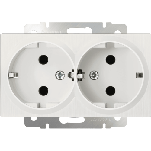 W1172013 Розетка двойная с заземлением (перламутровый рифленый) Antik Werkel a051175