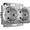 W1272006 Розетка двойная с заземлением (серебряный) Hammer Werkel a052074