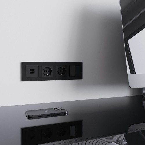 W1181048 Розетка Ethernet RJ-45 (черный акрил) Werkel a064046