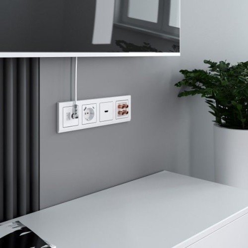 W1171701 Розетка с быстрой зарядкой USB Type A+С белая Werkel a056272