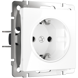 W1171001 Розетка с заземлением (белая) Antik Werkel a051127