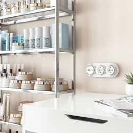 W5871050 Розетка с заземлением (белый матовый/хром) Vintage Werkel a055918