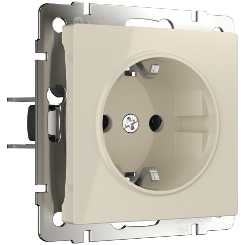 W1171303 Розетка с заземлением, безвинтовой зажим (слоновая кость) Antik Werkel a051478