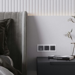 W1171048 Розетка с заземлением (черный акрил) Werkel a064041