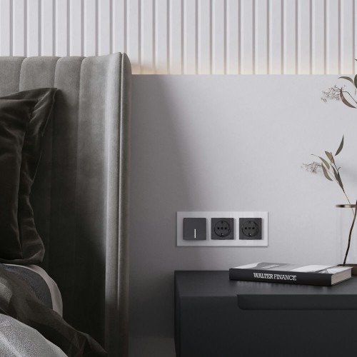 W1171048 Розетка с заземлением (черный акрил) Werkel a064041