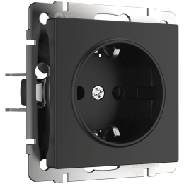 W1171008 Розетка с заземлением  (черный матовый) Antik Werkel a051600