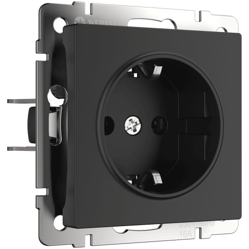 W1171008 Розетка с заземлением  (черный матовый) Antik Werkel a051600