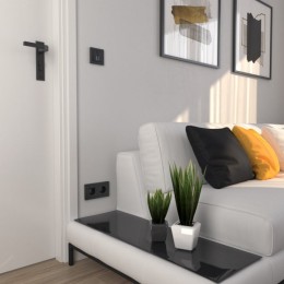 W1271008 Розетка с заземлением (черный) Hammer Werkel a052049