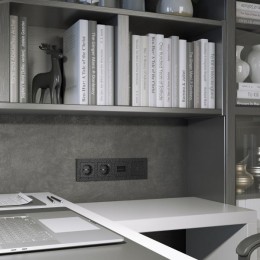 W1271008 Розетка с заземлением (черный) Hammer Werkel a052049