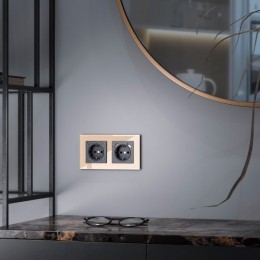 W1271008 Розетка с заземлением (черный) Hammer Werkel a052049