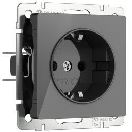 W1171044 Розетка с заземлением (графит акрил) Werkel a064090