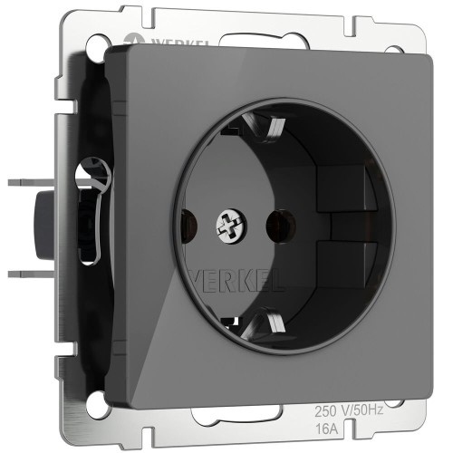W1171044 Розетка с заземлением (графит акрил) Werkel a064090