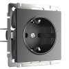 W1171064 Розетка с заземлением (графит матовый) Werkel a063103